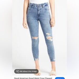 Good American Good Waist Crop Distressed Jeans NWT 26